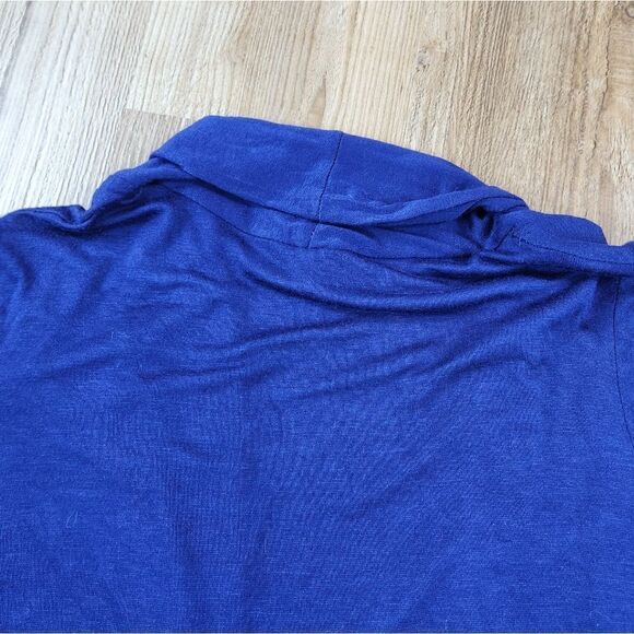 💜Jason Maxwell Blue w/Silver Studded Cuff Cascading Front Cardigan Small - Picture 9 of 13